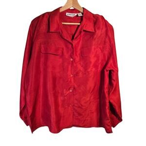 Alfred Dunner 18 100% Silk Button-Up Blouse [0360]